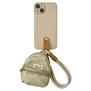 恬妤 简约卡其书包挂件适用于华为荣耀100手机壳honor90pro双手绳80皮纹100pro户外防丢90斜挎侧背80por复古