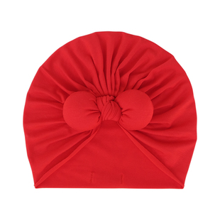 婴儿帽子春秋莫代尔可爱蝴蝶结初生新生儿护囟门帽女宝宝胎帽夏季