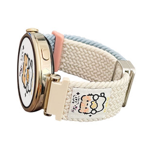 适用小米watchs4表带S5尼龙编织磁吸s4sport女生watchs3/s2智能color2运动版秋冬小众可爱小猫41mm透气舒适