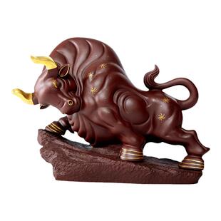 紫砂茶宠摆件茶玩 国高工王辉手工生肖创意茶台可养大号 牛气冲天