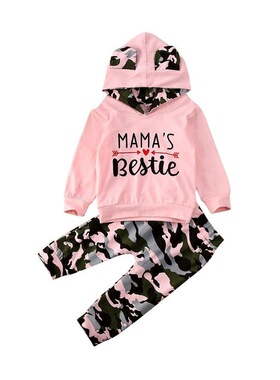 D 87325 Kids Hoodie Camo Pants Set 童装卫衣迷彩裤 欧美跨境