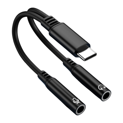 Type-C转双3.5mm音频线