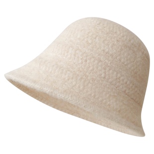 秋冬素颜针织渔夫帽女生韩版休闲百搭显脸小盆帽纯色圆顶台灯帽子