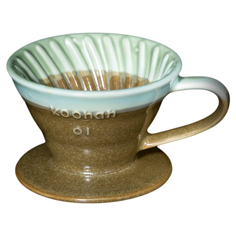 koonan流釉v60滤杯陶瓷咖啡咖啡过滤器 手冲咖啡滤杯螺旋纹过滤杯
