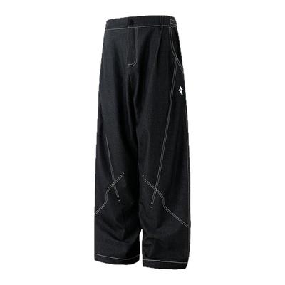 BJHG仿牛仔宽松撞色直筒休闲裤