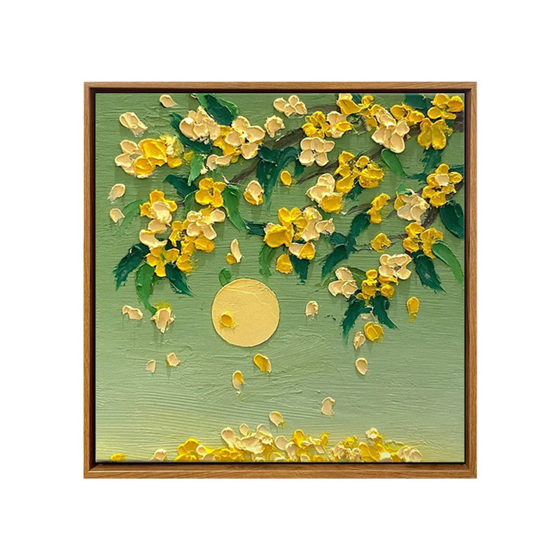 中秋节桂花石英砂肌理画DIY