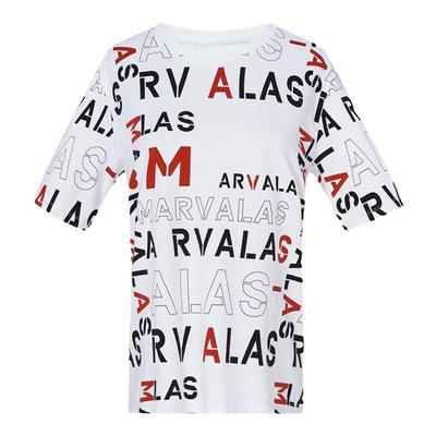 曼德诗印花2022对称字母通勤短袖