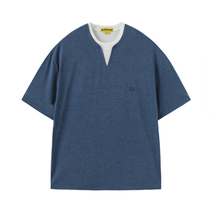 DAKYAM(达人) 2026S/S Layered Fade Tee V领假两件彩棉造型TEE恤