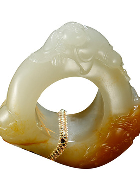 和田玉扳指男款洒金皮