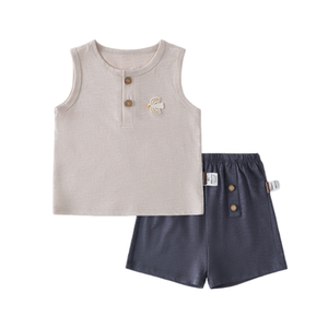 【撤柜专区】品牌专柜  宝宝衣服夏季薄款小孩分体套装无袖夏天