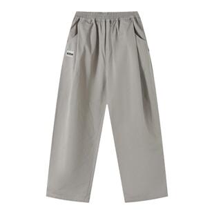 mipo夏季儿童裤子男2025新款纯棉撞色女童休闲裤宽松直筒