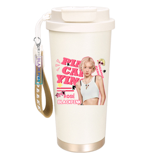 朴彩英保温杯女生高颜值BLACKPINK周边水杯ROSE大容量吸管墩墩杯