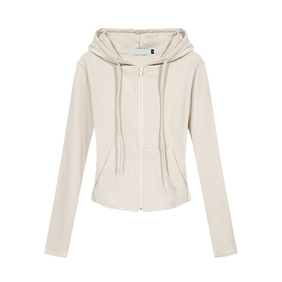 专柜春新款百搭青春休闲运动风修身显瘦长袖连帽拉链开衫卫衣外套