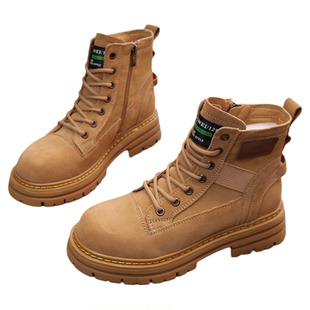 真皮马丁靴棉鞋女款鞋子加绒雪地靴英伦风保暖靴子单靴户外短靴女