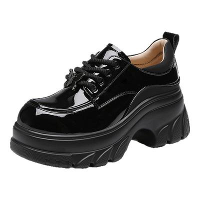 红蜻蜓厚底增高单鞋皮鞋真皮