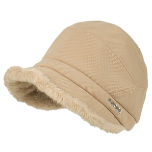 2025新款秋冬季毛绒渔夫帽子护耳女洋气的妈妈帽时尚加绒加厚保暖