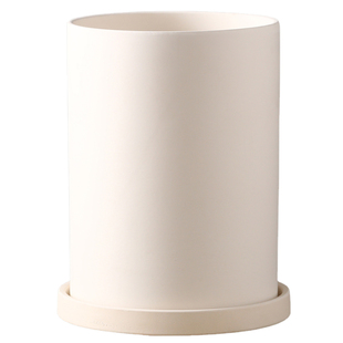 素烧陶土胚透气吸水高圆柱形瓷器花盆绿植鲜花北欧简约可DIY手绘