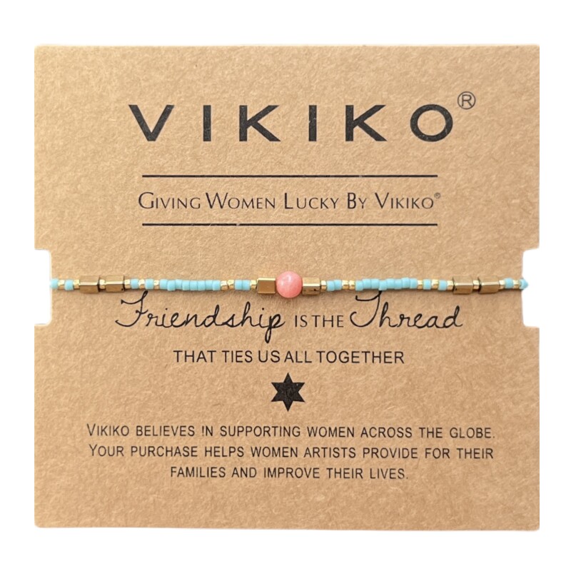 VIKIKO【桃花】串珠天然红纹石四季百搭高端女生细小手链闺蜜同款