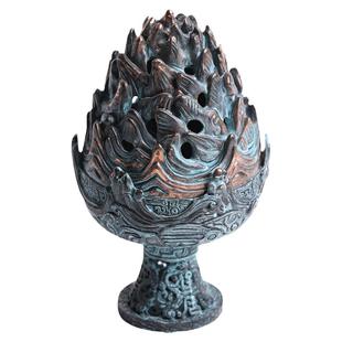 复刻仿汉博山炉仿古复古青铜器盘香炉家用沉香檀香塔香香薰炉摆件