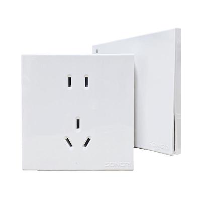 上海松日白色开关插座12年五孔