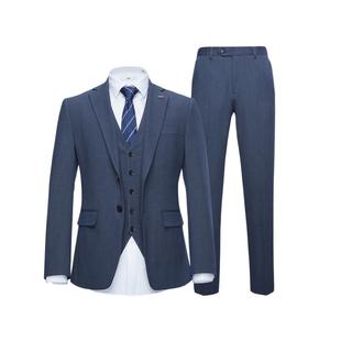 【三件套礼服】HLA/海澜之家商务结婚新郎西服套装春季格纹西装男