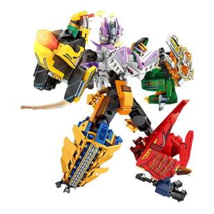 恐龙积木玩具合体强龙神机甲儿童益智拼装男孩子战龙剑龙翼龙