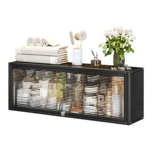 免打孔浴室置物架轻奢卫生间化妆品厕所收纳柜壁挂洗漱台墙上吊柜