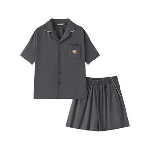 TeenieWeenie小熊男女款睡衣夏季2026新款纯棉刺绣情侣家居服套装