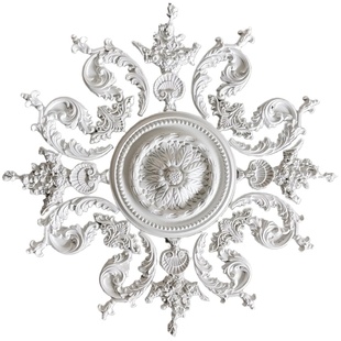 石膏灯盘灯拼花欧式法式角花天花板吊顶装饰雕花线条GRG圆盘造型