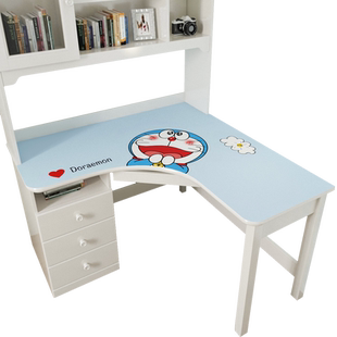 恐龙兔子卡通转角书桌桌垫拐角l型学习桌写字台工位皮革桌布防水