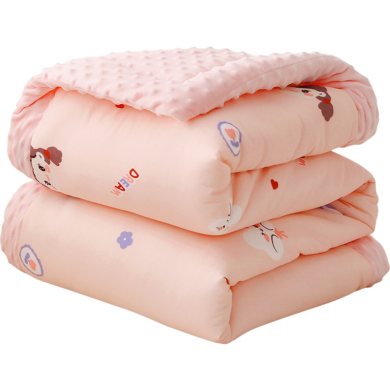 冬季加厚毛毯豆豆绒儿童秋冬盖毯被子幼儿园宝宝盖被婴儿冬天毯子