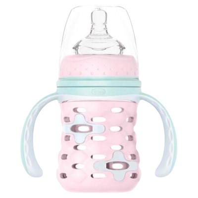 贝优能玻璃奶瓶防摔硅胶保护套款