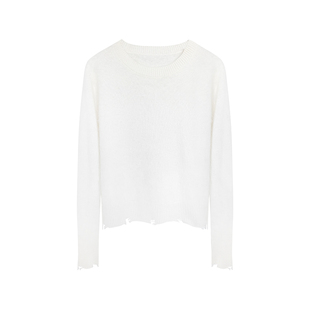 LUNA“天使羽毛”羊绒羊毛加厚做破百搭拉毛时装毛衣