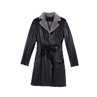 海宁绵羊真皮皮衣中长款一体加厚