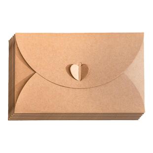 复古爱心牛皮纸信封简约ins高级感欧式信封袋diy对折叠贺卡小众浪漫创意送男女友情书生日表白信笺留言明信片