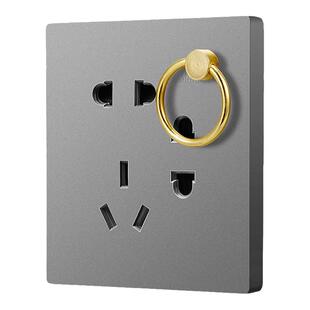 悬挂阳台厨房挂灯笼插座挂钩明装暗装五孔墙壁开关插座面板带挂勾