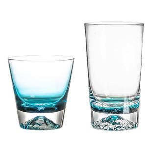 VIANNA丨墨蓝·BING日式冰山威士忌杯家用玻璃杯啤酒杯洋酒杯水杯