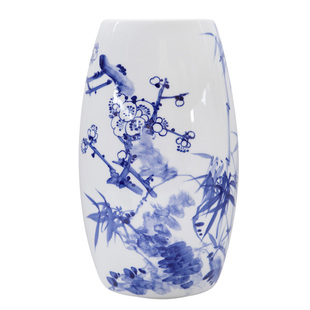 28腰鼓陶瓷灯罩台灯吊灯吸顶灯壁灯使用青花花鸟牡丹荷花山水配件