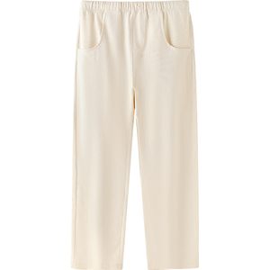 英氏孕妇牛仔裤子2026春秋季新款无托腹白色阔腿裤春款孕期直筒裤