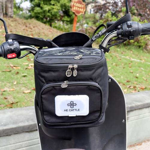 电动车防水车头挂物包大容量保温层自行车前置收纳置储物手机袋子