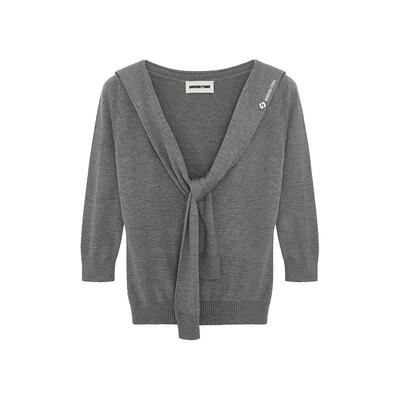 【SHUSHUTONG】蕾虎时尚系带针织上衣秋冬流行简约女装针织衫