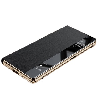 适用华为MateX7手机壳MateX6新款皮套镜头全包防摔X5典藏版折叠屏x3腕带支架磁吸翻盖高端智能视窗保护套