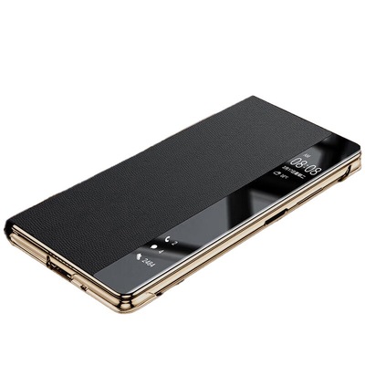 适用华为MateX5手机壳MateX6新款皮套镜头全包防摔X3典藏版折叠屏腕带支架磁吸翻盖高端智能视窗保护套