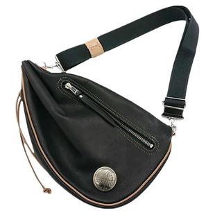 日本REDMOON红月STOMACH-BB饺子包牛皮月亮包斜挎机车胸包