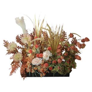 仿真花造景秋色仿生绿植物隔断花槽花箱装饰假花室内橱窗落地摆件