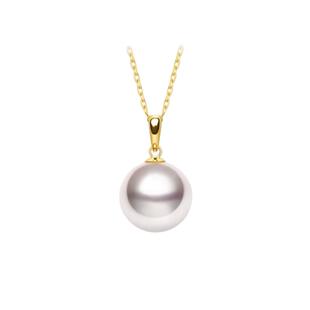 akoya海水珍珠吊坠单颗项链18K厚金扣头瓜子扣简约天然正品女