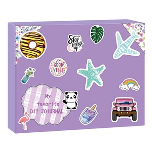 DIY JOURNAL SET欧美流行绿色线圈本儿女孩笔记本手账贴纸剪贴簿