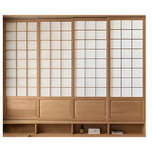 隔断推拉门庭院原木平移门窗吊轨移门餐厅酒店茶室无轨折叠推拉门