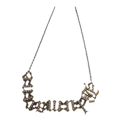 复古做旧金字母腰链闪钻腰带项链