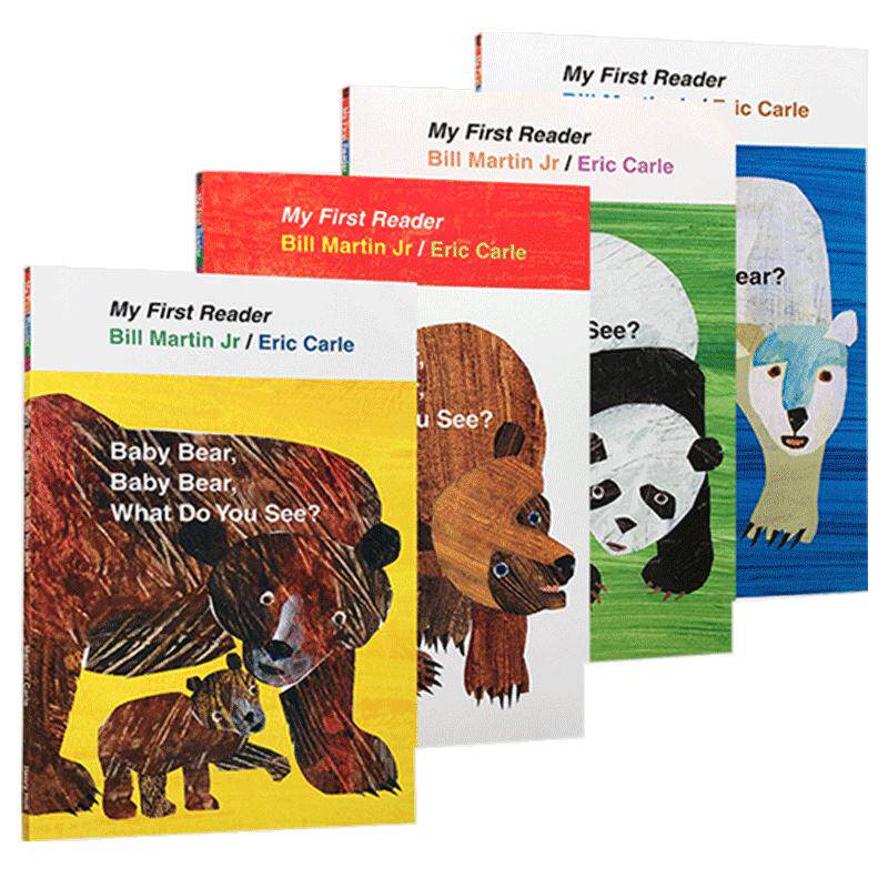 送音频英文原版绘本4册brown bear What Do You See艾瑞卡尔Eric Carle棕色的熊廖彩杏吴敏兰panda polar baby hear